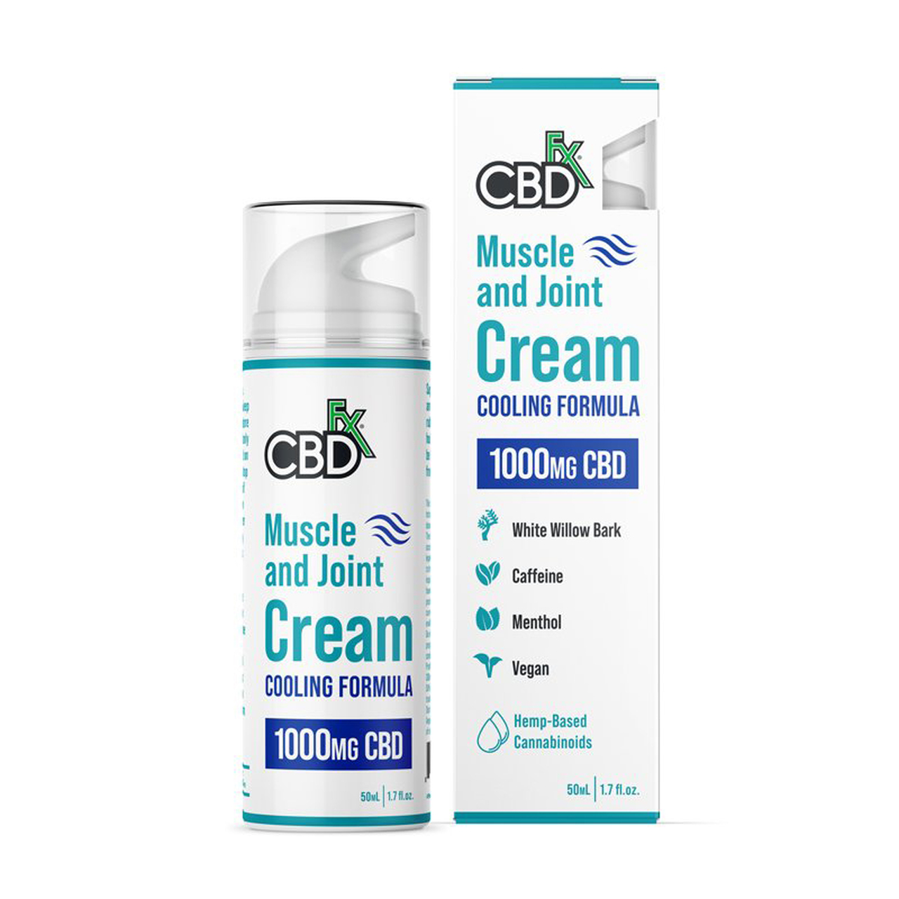 CBDfx 1000mg Broad Spectrum CBD Muscle and Joint Cream Cooling Formula 50ML