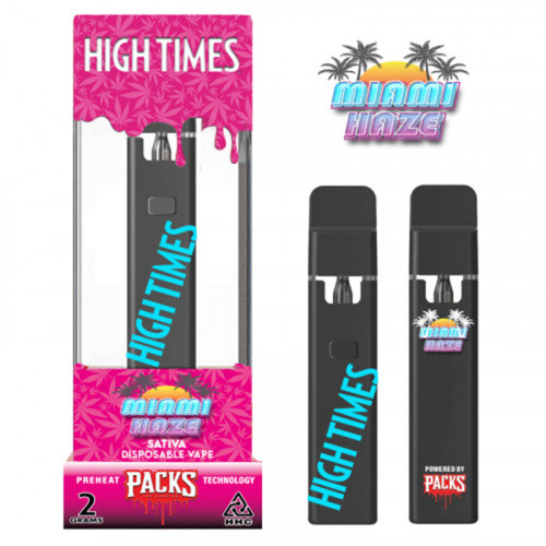 Miami Haze Packs High Times 2000MG Live Resin HHC + THC-P Disposable Vape Device 2G